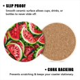 thumbnail image 3 of Bahomeck Drink Coasters Set Of 6 With Holder Watermelon Slices In Vibrant Reds Water Absorbent Ceramic Coasters Tabletop Protection,Suitable For Various Cup,Home Decor, 3 of 4