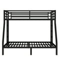 thumbnail image 3 of Miniyam Twin Over Full Metal Bunk Bed with Dual-Side Ladders, Guardrails for Kids and Teens, Black, 3 of 7