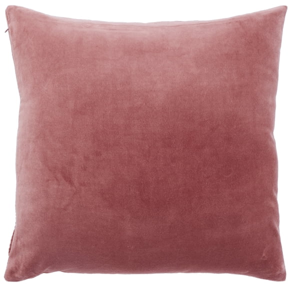 Peppermint Home Soft and Plush Cotton Velvet Decorative Throw Pillow Cover, 22"x 22", Rose