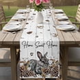 thumbnail image 4 of Rabbits Pine Cone Table Runner - 36 Inch Long Sweet Home Texture Farmhouse Grey Wooden Cotton and Linen Blended Dress Scarves Farmhouse Table Runner for Kitchen Dining, Coffee Table, 13" x 36", 4 of 8