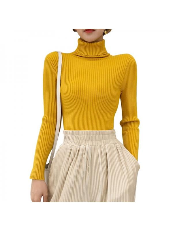 Womens High Neck Sweater Jumper Winter Warm Coat Pullover Tops Jumper