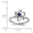 thumbnail image 5 of Sterling Silver Stackable Expressions Polished 0.10 Ct. Amethyst Flower Ring Size 9, 5 of 5