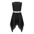thumbnail image 4 of YONGHS Kids Girls Liturgical Praise Dance Worship Long Dress Color Block Costume Lyrical Dancewear Black 12, 4 of 7