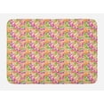 thumbnail image 1 of Watercolor Flowers Bath Mat, Tropical Vibrant Exotic Island Plants Jungle Hawaiian Forest Blossoms, Plush Bathroom Decor Mat with Non Slip Backing, 29.5" X 17.5", Multicolor, by Ambesonne, 1 of 2