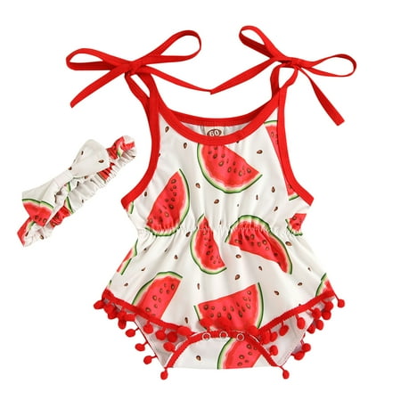 

Baby Girls Bodysuits Floral Tasselsuspendertrap Vest Romper Bodysuit