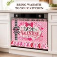 thumbnail image 5 of Valentine Oven Skirts Buffalo Plaid Pink Heart Style Farmhouse Tie Top Oven Curtain for Door Decorative Stove Cover Ribbon Ties Use for Oven Dishwashers Washing Machine, 5 of 7