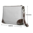 thumbnail image 2 of Leather Clutch 8 X 5. 5 In Wrist Strap And Hand Bag Easy To Carry Lightweight Waterproof And Durable Light Grey, 2 of 6