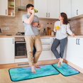 thumbnail image 6 of 2-Piece Kitchen Rugs Set Non-Slip Mats Carpet Floor for Kitchen, Bathroom (19.7"x27.6" & 19.7"x47.2") Pastel Blue Dandelions, 6 of 7