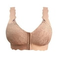 thumbnail image 4 of khonts,Women's Front Hook Closure Bra Full Coverage Support Traceless Non- Brassiere Casual Wireless Everyday Brassiere Beige 85F, 4 of 8