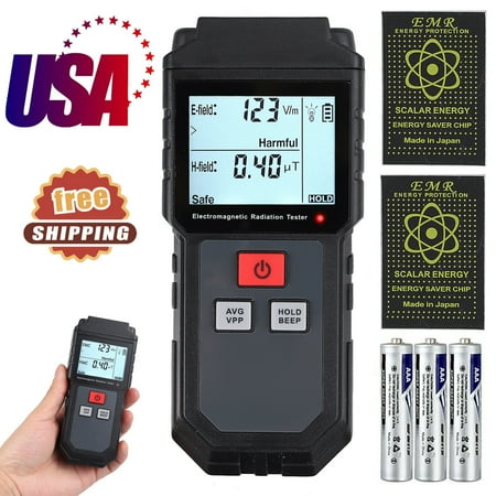 - ESYNIC EMF Meter Electromagnetic Field Radiation Detector Handheld Mini Digital LCD EMF Detector with Anti Radiation Shield