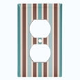 thumbnail image 2 of Metal Light Switch Wall Plate Outlet Cover (Green Brown Striped Wall - Single Duplex), 2 of 2