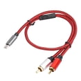 thumbnail image 2 of Cable de audio tipo C macho 2 RCA teléfono portátil amplificador de cine en casa DVD TV altavoz 0,5 metros, 2 of 8