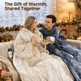 thumbnail image 5 of CalFancy Wearable Heated Blanket with Sleeves, Hood and Foot Pockets, 50" x 70" Faux Fur Sherpa Electric Blanket, 10 Heat Levels, 8H Timer, Fast Heating, Machine Washable, Tie-Dye Gray, 5 of 11