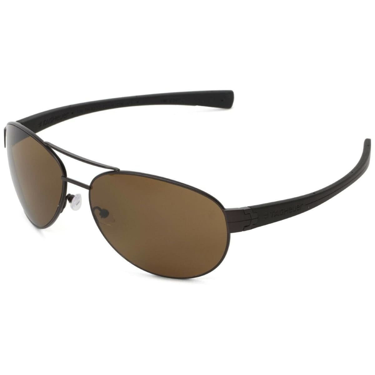TAG Heuer LRS 0253 203 Black Frame With Aviator 62mm Polarized Brown Lens Sunglasses