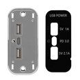 thumbnail image 3 of Youkk 3 Ports USB Type-C PD 2.1A 1A Fast Charging Adapter USB Socket USB Car Charger Black, 3 of 6