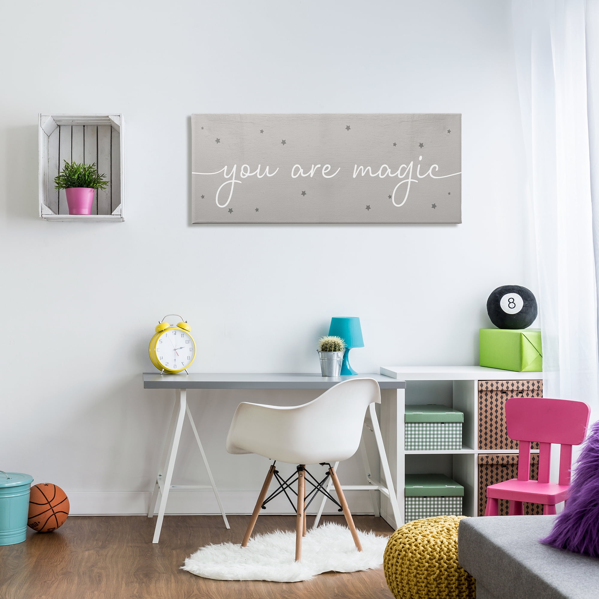 Stupell Industries You Are Magic Playful Typography Stars Grey White, 20 x 48, Designed by Daphne Polselli