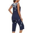 thumbnail image 3 of Wancir Women's Bamboo Viscose Pajamas Short Sleeve Round Neck Top & Jogger Pajama Pants with Pocket, 3 of 5