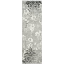 SAFAVIEH Adirondack Hortense Floral Runner Rug, Silver/Ivory, 2'6" x 8'