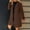 Brown, variant on Pea Coats for Women Solid Casual Thicken Wool Stand Collar Inner Lining Pocket Breasted Pea Mao Coat Khaki L