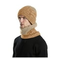 thumbnail image 3 of Dyfzdhu Men Women Winter Knitted Fleece Windproof Hood Scarf Coif Knit Hat Warm Hats for Adult Khaki, 3 of 9