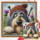 thumbnail image 1 of Kit Punto Cruz Perro Contado Hilo Algodón Ecológico Bordado 11CT 40x40cm, 1 of 9
