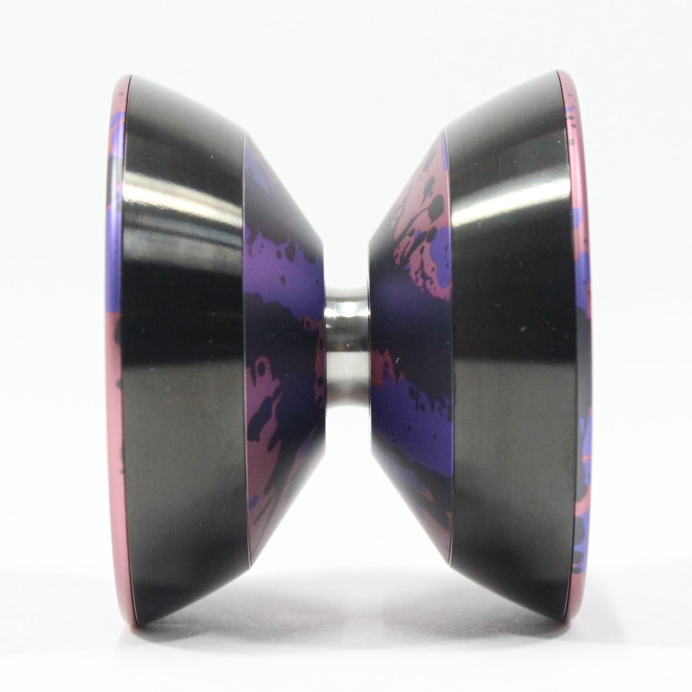 MAGICYOYO x SpinGear Katana 2 Yo-Yo - Bi-Metal - 7075 Aluminum with Stainless Steel Rings (Sakura Pink with Purple Black Splash)