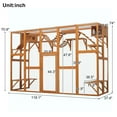 thumbnail image 6 of Catio Outdoor Cat Enclosure Window, 118" Wooden Large Outdoor Cat House with Weatherproof Roof and Litter Box, 6 Platforms, 2 Bridges for Multiple Kitties, Natural, 6 of 9