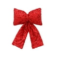 thumbnail image 2 of Anhility Glitter Christmas Bows Hanging Ornament for Christmas Tree 11.81x7.87in Rustic Crafts Gift Sequined Ribbon Bows Twist Tie Bows for Xmas Wreaths Garland Gift Wrapping Wedding Decor (Red), 2 of 8