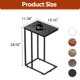 thumbnail image 3 of Mesa auxiliar WLIVE Black C Mesa auxiliar de 2 niveles de acero y madera, 3 of 7