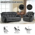 thumbnail image 6 of Bonzy Home 3-Seat Reclining Sofa & Power Lift Chair Set, Gray, for Living Room, 6 of 9