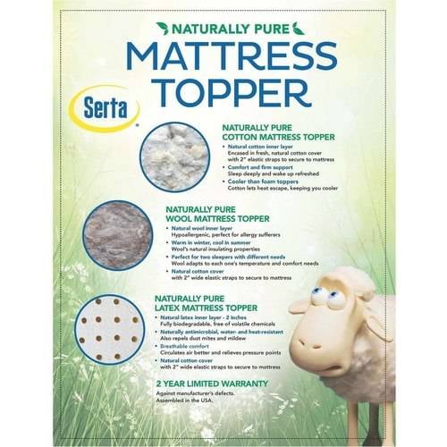 serta naturally pure latex mattress topper