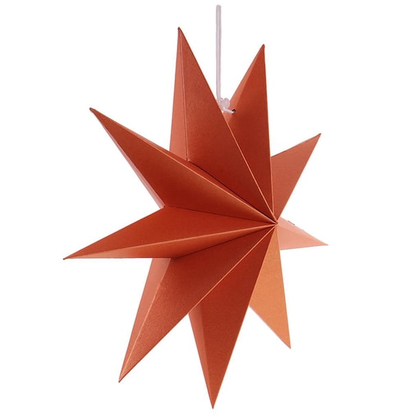 Estrellas de papel navideñas, estrellas plegables, estrellas decorativas para puertas y ventanas naranja