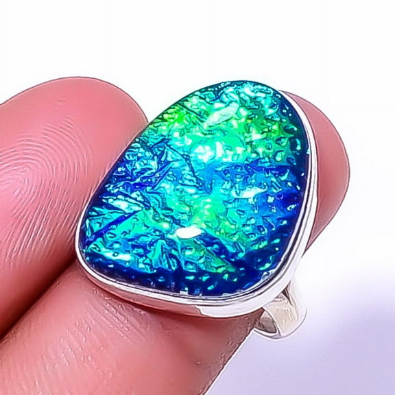 Triplet Fire Opal Handmade 925 Sterling Silver Ring s.8 A361, Christmas Gift, Gemstone Silver Jewelry, Opal Ring, New Year Sale