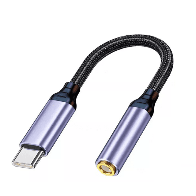 Cable Adaptador Usb 3.1 Tipo-c A Auxiliar 3.5 Audifono Micrófono Gris