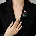 thumbnail image 4 of High-end Antique Orchid Brooch Elegant Green Zircon Brooch Cheongsam Accessories Pin Temperament, 4 of 12