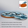 thumbnail image 4 of Seagull Cool Round Microfiber Leather Coasters 6PCS - 11x11 cm/4.3x4.3 in - Set of Stylish Drink Mats for Home and Office, 4 of 6