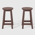 thumbnail image 2 of WestinTrends Malibu 24" HDPE Outdoor Patio Round Counter Height Bar Stool Set of 2, Dark Brown, 2 of 8