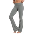 thumbnail image 2 of Fishers Finery Women's Bootleg Yoga Pant; Back Pockets; Cotton & Modal Blend (Light Heather Gray, L Petite), 2 of 6