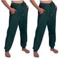 thumbnail image 2 of FAIWAD Womens Cinch Bottom Sweatpants 2PC High Waisted Drawstring Fleece Baggy Jogger Workout Trousers, 2 of 7