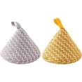 thumbnail image 2 of 2 piezas de cubierta de agarre para olla de cocina, soporte para manija de olla anti-caliente, mango de olla con aislamiento térmico de algodón con forro japonés, cubiertas triangulares para sart, 2 of 5