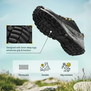 FitVille Mens Low Top Waterproof Hiking Shoes Extra Wide Slip-Resistant Trekking Trails Outdoor Work Sneakers