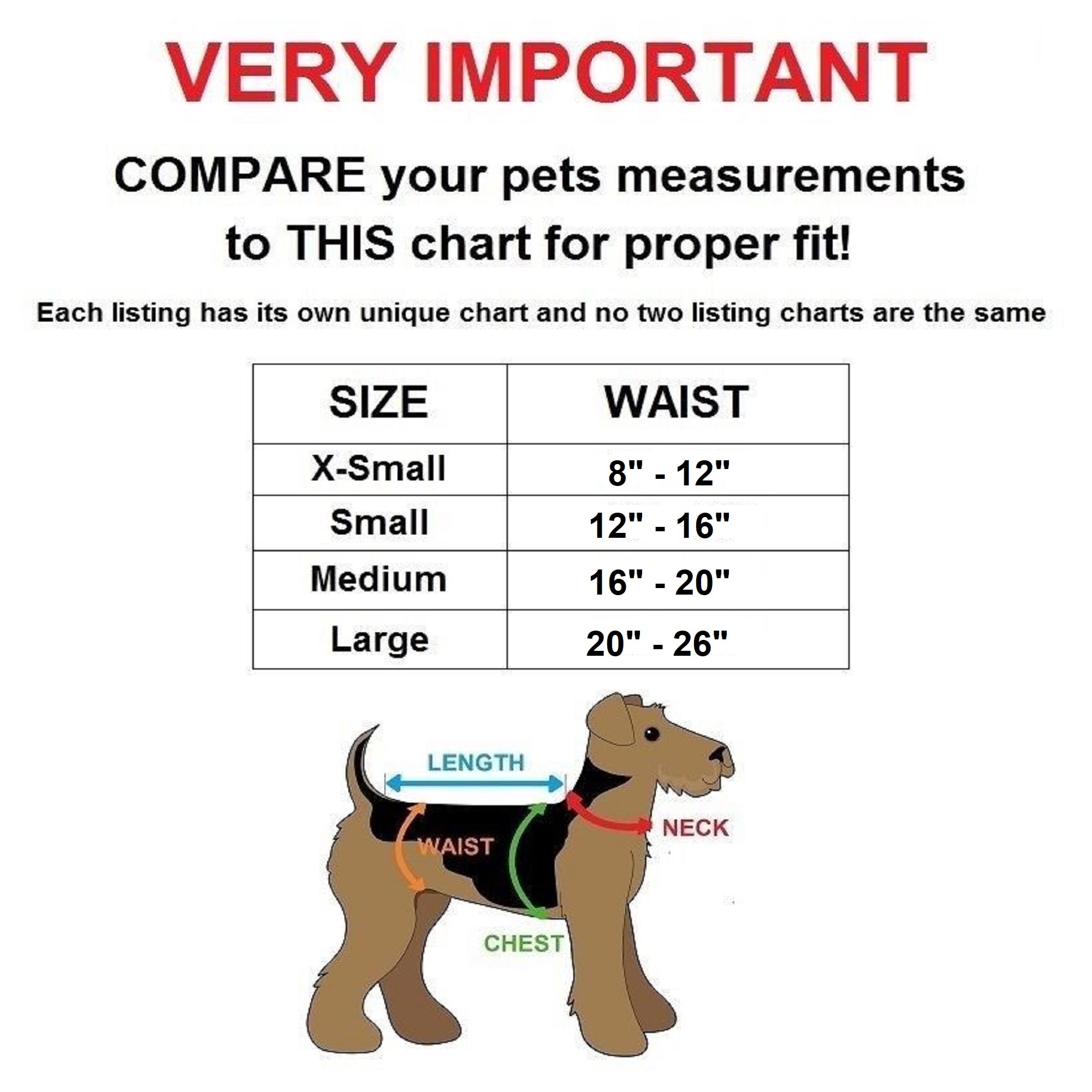 PACK of 3 Female Dog Diapers with 4 LAYERS of Absorbent Pads WATERPROOF Leak Proof Washable