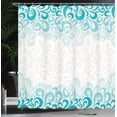thumbnail image 4 of Ambesonne Abstract Shower Curtain, Floral Classic Design, 69"Wx84"L, Teal Turquoise White, 4 of 5