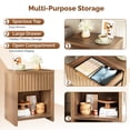 thumbnail image 2 of Ktaxon Fluted Nightstand, Walnut Night Stand, Wooden End Table, Bedside Table for Bedroom Sofa Home Office,Curved Corners Design, 2 of 7