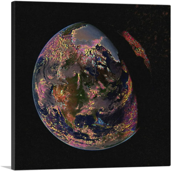 ARTCANVAS Colorful Earth Home decor Canvas Art Print - Size: 18" x 18" (0.75" Deep)