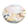 thumbnail image 2 of Lsque Cute Animals Round Bar chair cushion covers Velvet Fabric Premium Comfort Protects from Scratches and Stains for 14-17 Inch Chair- 14 inch, 2 of 7