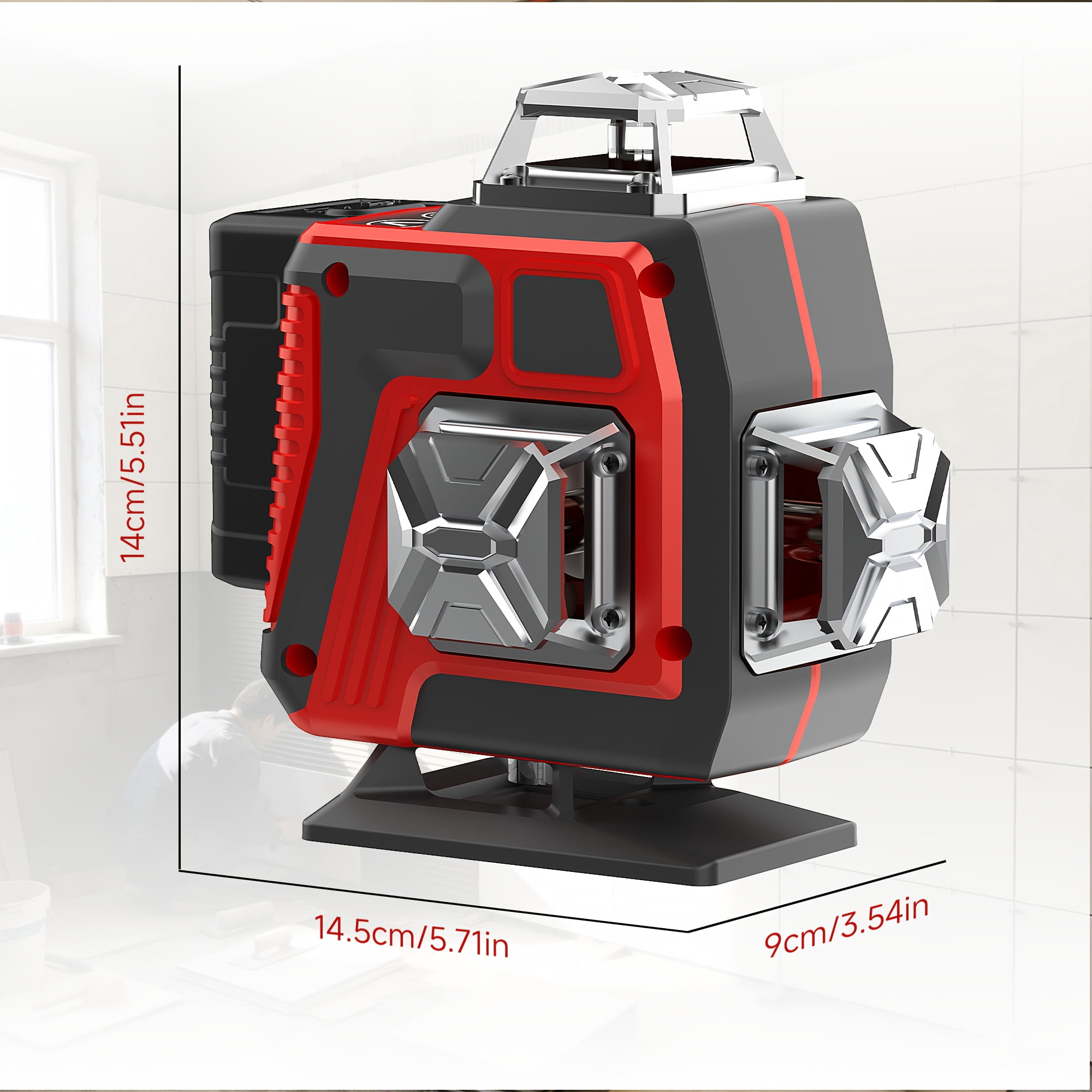Lfine 360 Self-Leveling Laser Level Kit with Tripod, 4D 4x360° Cross Line for Construction Renovation and Floor Tile Installation
