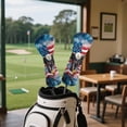 thumbnail image 3 of Uorisanigo Golf Club Head Cover, PU Leather American Flag Eagle Golf Driver Fairway Wood Hybrid Head Covers, Soft Lined Interior, Water Resistant and Durable, 3 PCS Accessories, 3 of 7