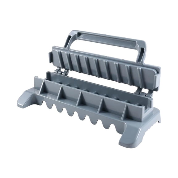 Grey Kebab Maker ABS 11.42 x 2.95 x 1.02 Inch, Manual Press Lid Non Stick for Outdoor Camping Picnic Tailgate Backyard BBQ Family Grilling Charcoal Gas Electric Grill