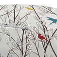 thumbnail image 3 of Nature Pouf Cover with Zipper, Birds Wildlife Cartoon Like Image with Tree Leaf Art Print, Soft Decorative Fabric Unstuffed Case, 30" W X 17.3" L, Mustard Maroon, by Ambesonne, 3 of 5